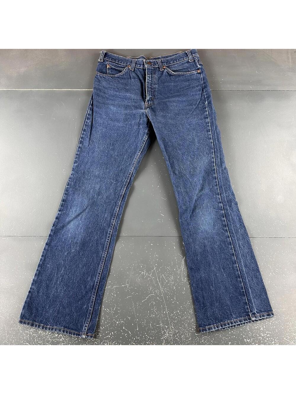 VTG JCPenny Jeans Men 32x32 Blue Dark Wash Plain Pockets Bootcut Smoke Rising US